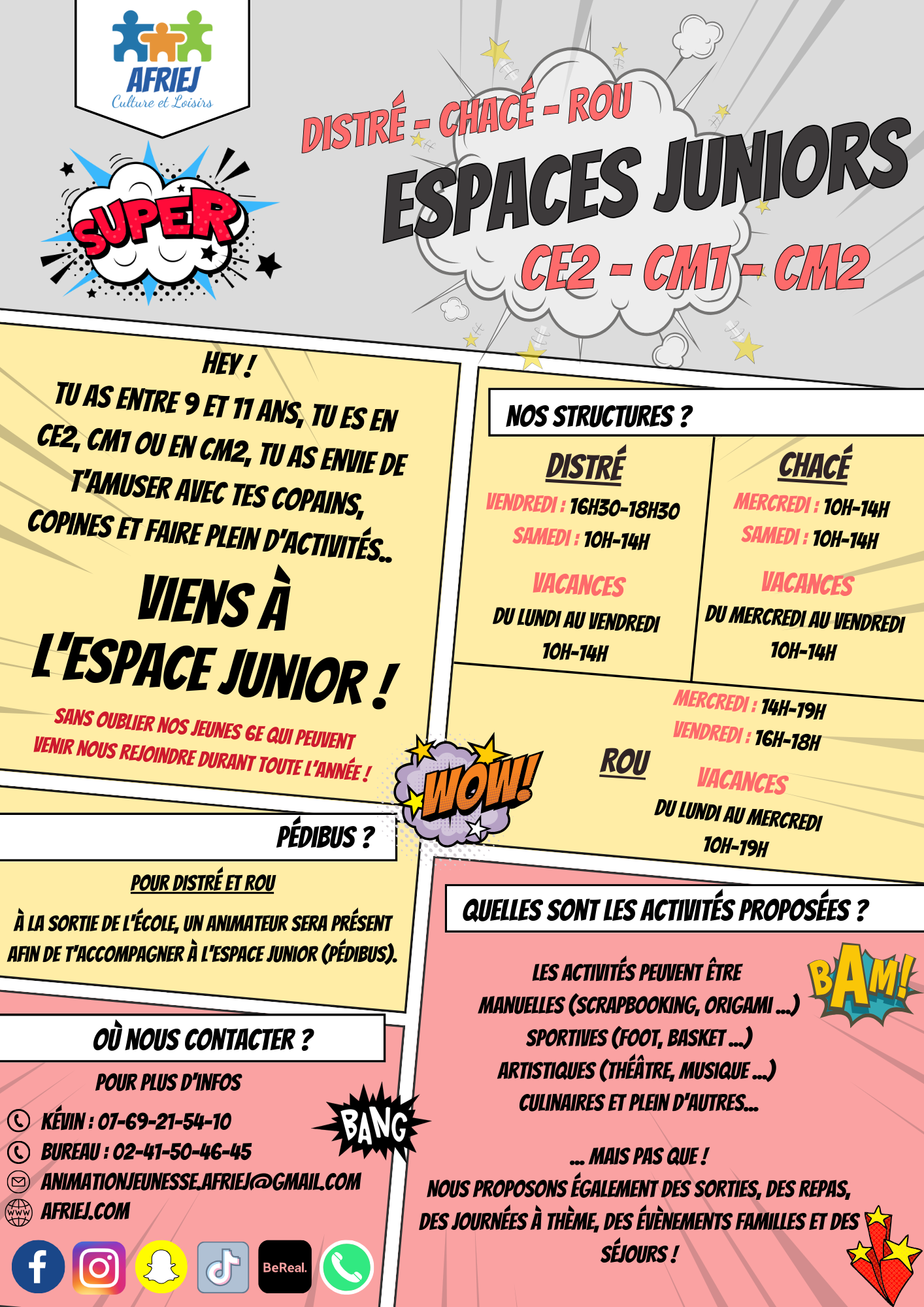 ANIMATIONS JUNIORS CE2 CM1 CM2 6è Année 2023 2024