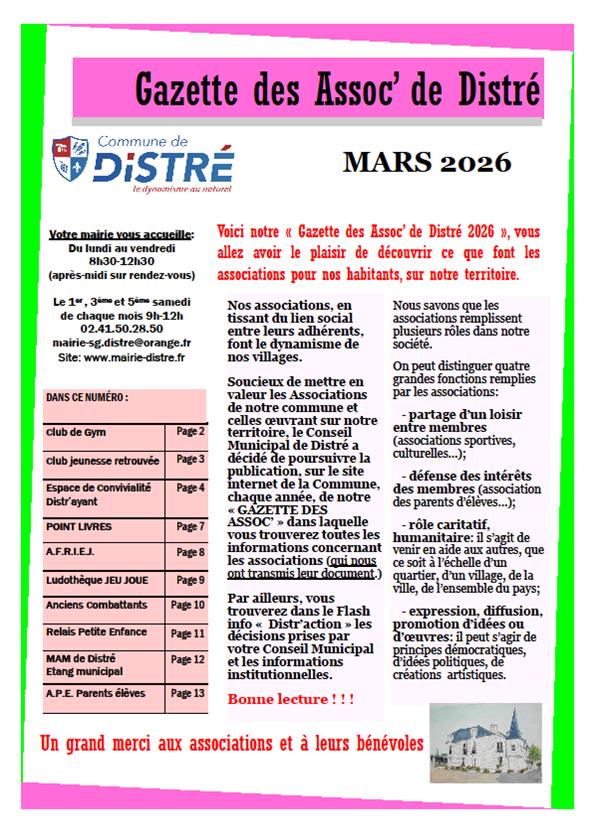 1ere page gazette 2026
