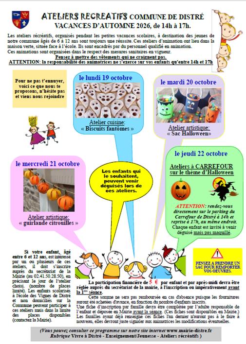 ateliers récré Octobre 2026