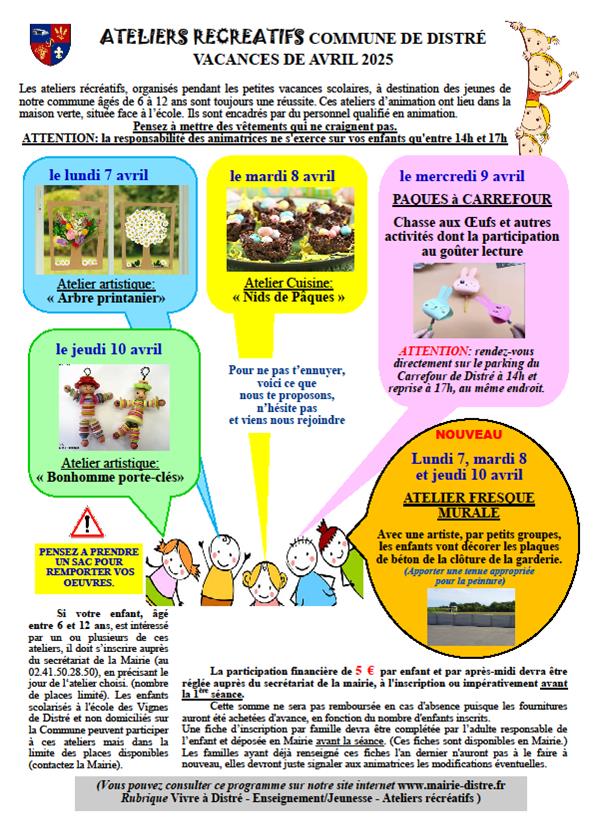 ateliers récré avril 2025