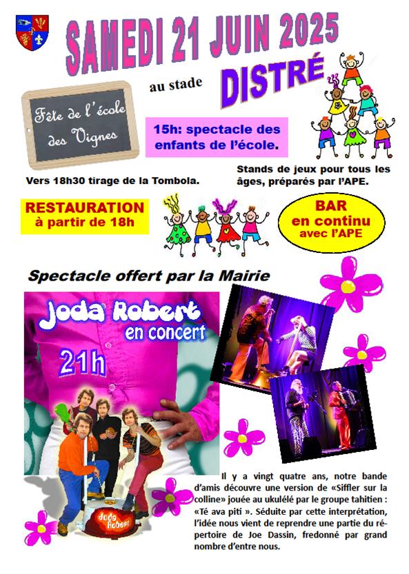 Distré en fête samedi 21 juin 2025, au terrain de l'échallier