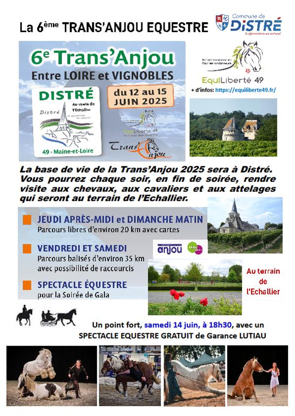 TRANS ANJOU EQUESTRE A DISTRÉ du 12 au 15 juin